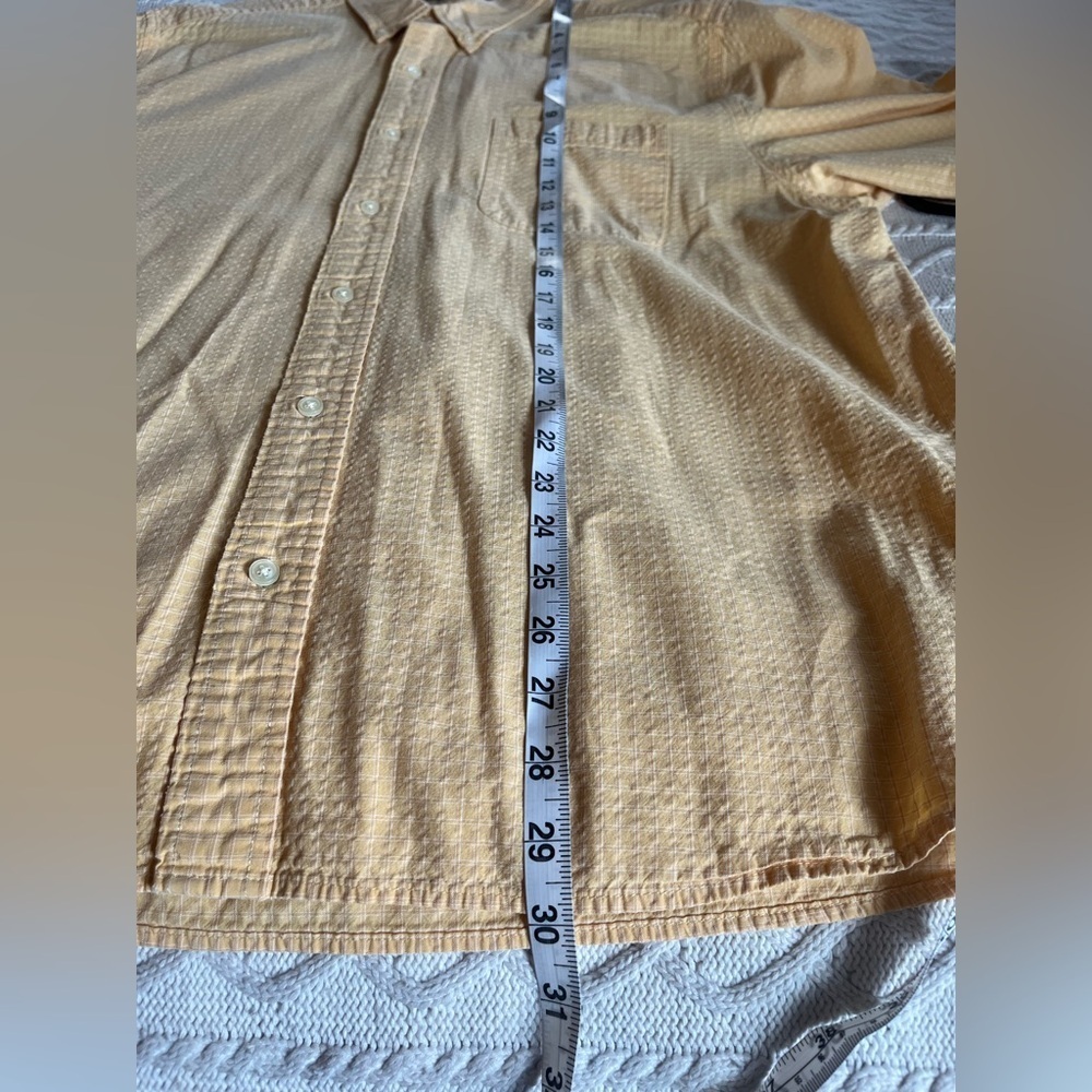 Eddie Bauer Light Yellow Short Sleeve Cotton Dress Shirt Men’s XL - Picture 12 of 14
